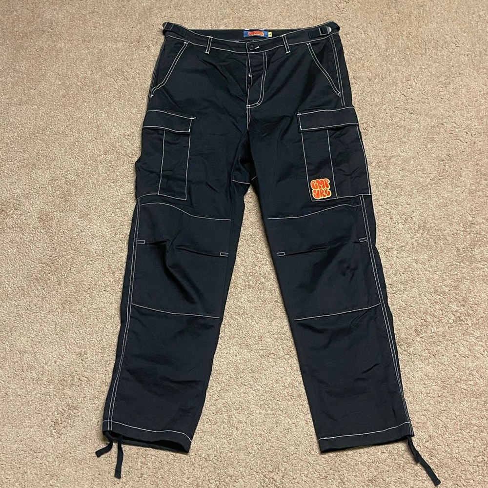 Empyre Black Cargo Pants with White Stitching